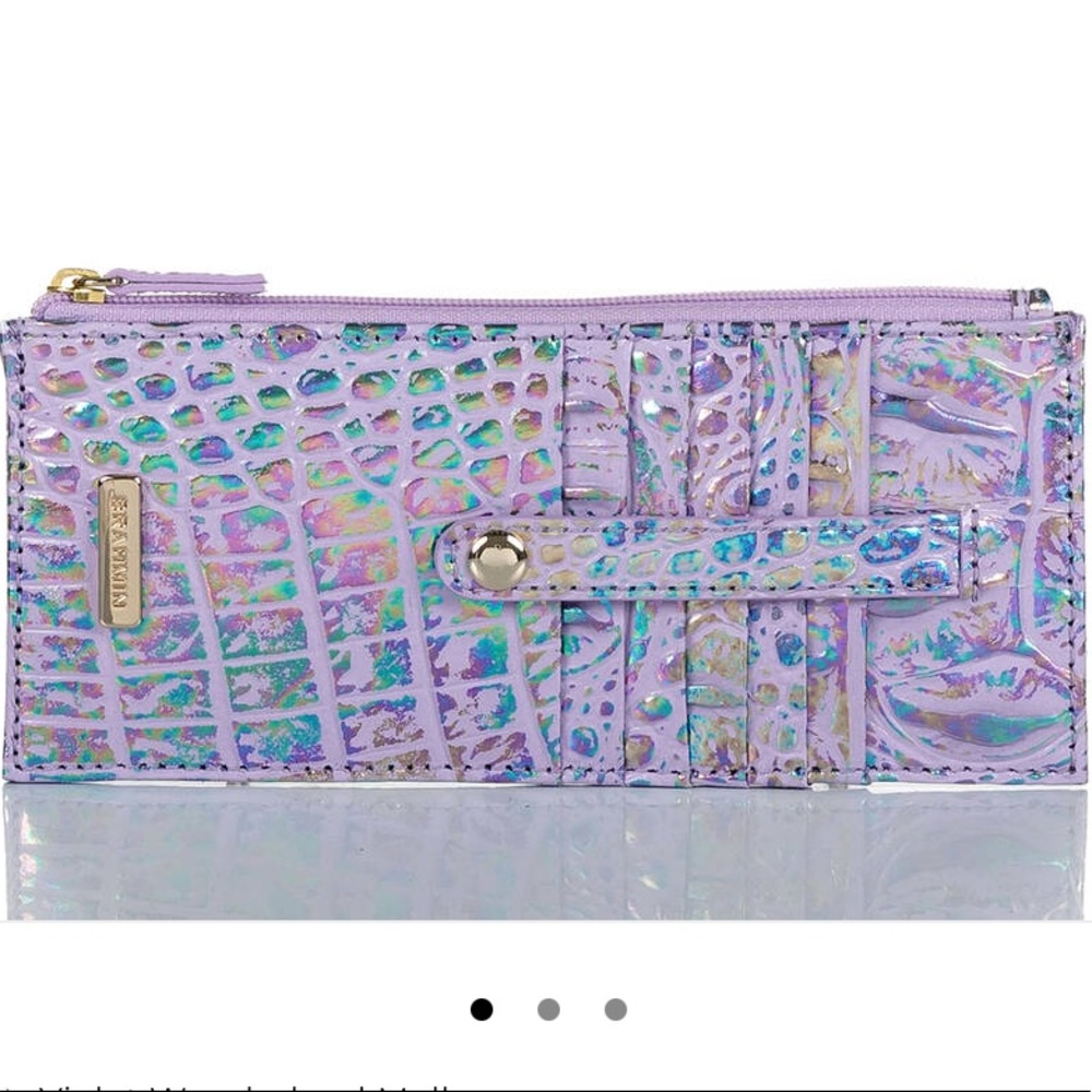 *n0 0ffer$ - sold$0ut NWT BRAHMIN VIOLET WONDERLAND SLIM WALLET wallet